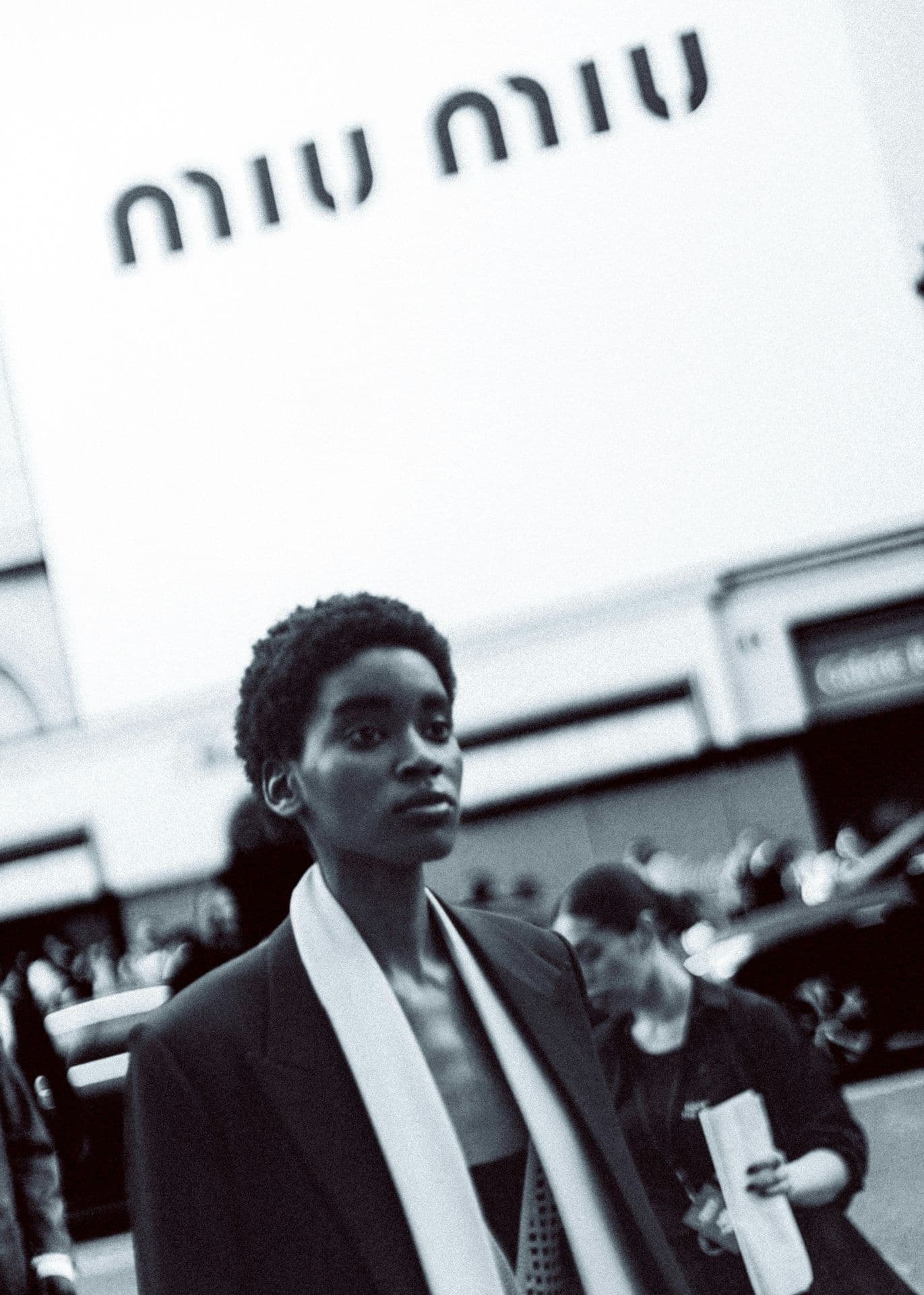 Outside the fashion show